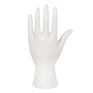 White Ceramic Palmistry Hand Ornament/ Ring Holder Witchy Decor