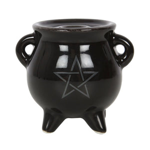 Pentagram Cauldron Ceramic Incense Holder Goth Homeware