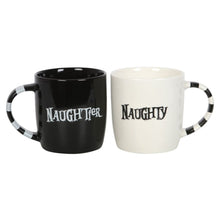 Load image into Gallery viewer, Naughty &amp; Naughtier Couples Mug Set Goth Homeware
