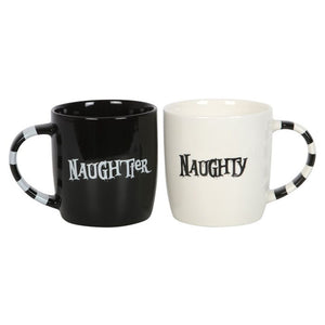 Naughty & Naughtier Couples Mug Set Goth Homeware