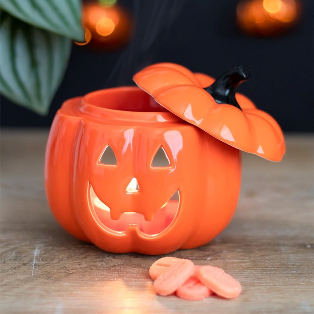 Orange Jack-O-Lantern Oil Burner Halloween Goth Homeware