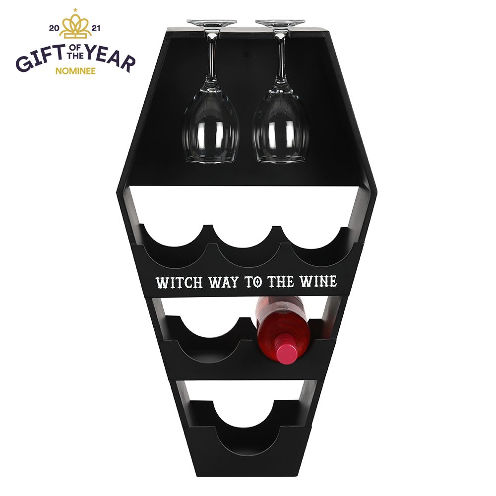 'Witch Way to the Wine?' Coffin Wine Shelf