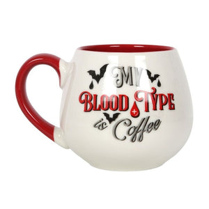 My Blood Type is Coffee Rounded Mug Goth Home Decor