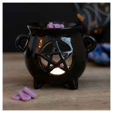 Load image into Gallery viewer, Pentagram Cauldron Oil Burner Goth Home Decor
