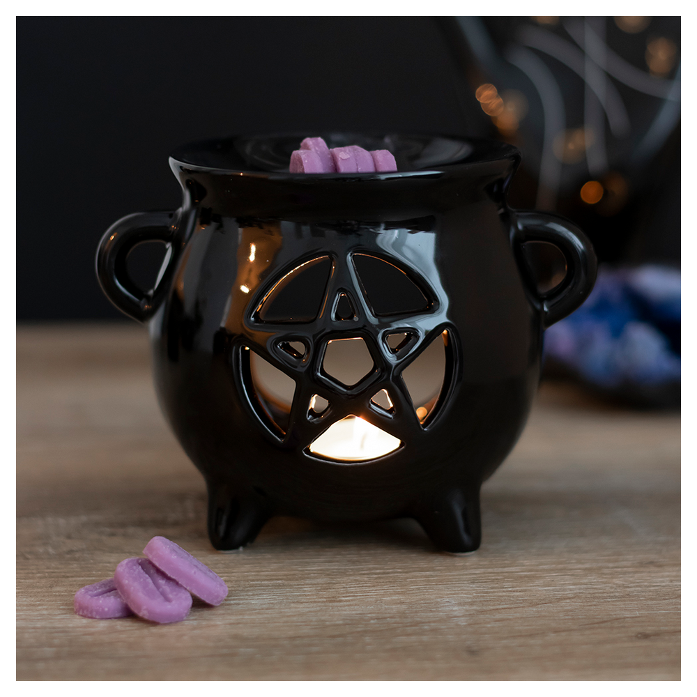 Pentagram Cauldron Oil Burner Goth Home Decor