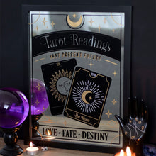 Load image into Gallery viewer, Tarot Readings Mirrored Wall Hanging Witchy Goth Decor
