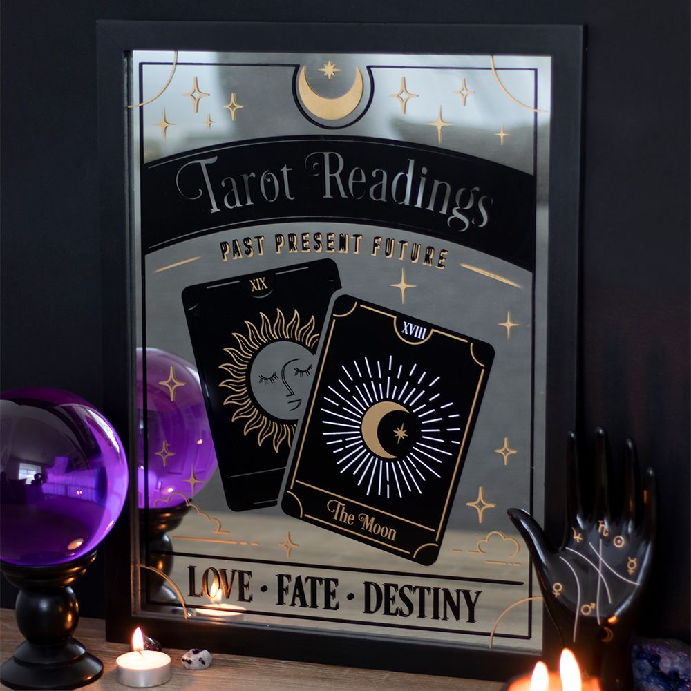 Tarot Readings Mirrored Wall Hanging Witchy Goth Decor