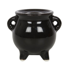 Load image into Gallery viewer, Pentagram Cauldron Ceramic Incense Holder Goth Homeware
