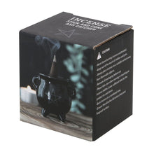 Load image into Gallery viewer, Pentagram Cauldron Ceramic Incense Holder Goth Homeware
