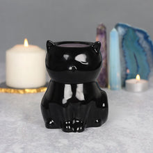 Load image into Gallery viewer, Cute Gothic Cat Oil Burner in Black
