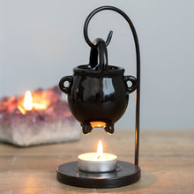 Load image into Gallery viewer, Witches Cauldron Hanging Oil Burner Goth Decor
