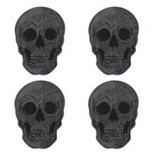 Load image into Gallery viewer, Set Of 4 Grey &amp; Black Skull Coasters
